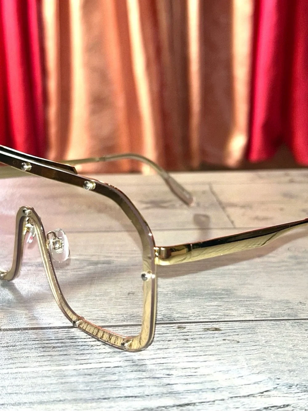 Pair of chic trendy fashion clear lens eyewear